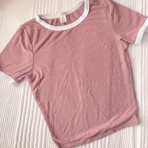 White and pink crop top